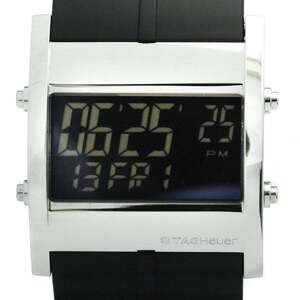 TAG HEUER Microtimer Steel Rubber Quartz Mens Watch CS111C Polished